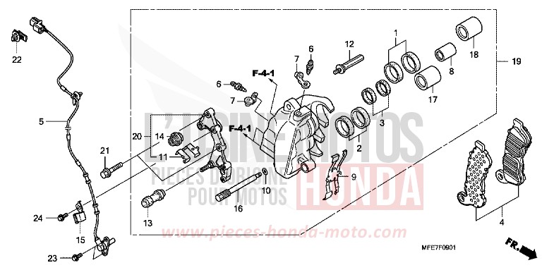 VORDERRAD-BREMSSATTEL (VT750C2S) von Shadow Aero CANDY BLAZE ORANGE (YR196) von 2010